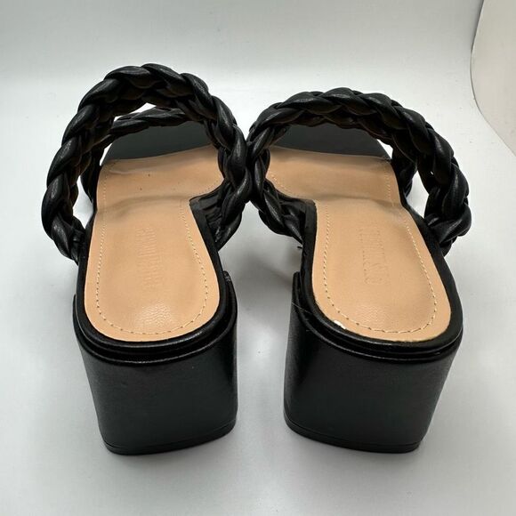 CUSHIONAIRE Women's Braided Heel Sandal +Memory Foam 7.5 BLACK - Picture 4 of 7